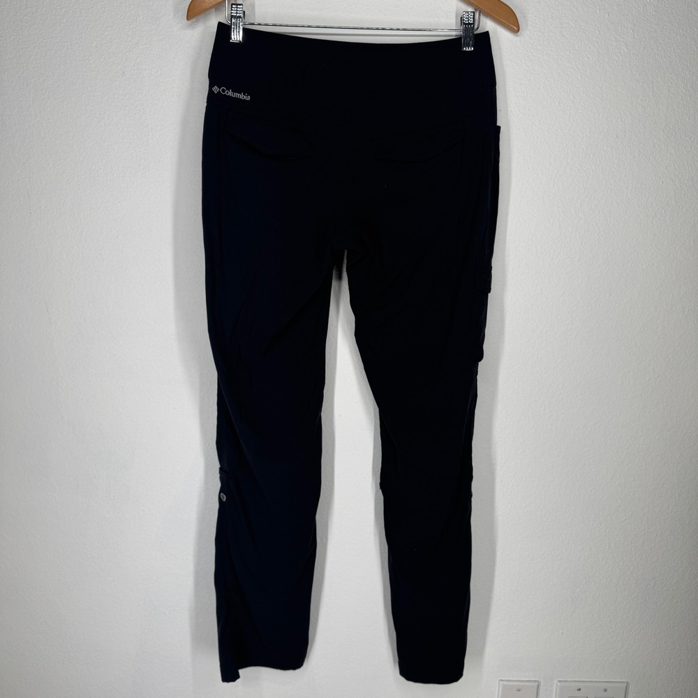 Columbia Omni-Shield Cargo Hiking Pants Womens 4 Black Nylon Roll‎ Up Drawstring - Picture 7 of 8